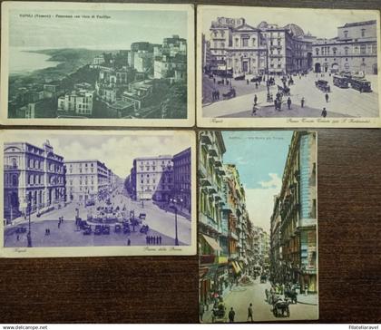 ITALIA - CARTOLINA  Napoli  - " PIAZZE e PANORAMA ". n. 4 cartoline NON VIAGGIATE cod. 113