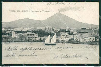 Napoli Torre del Greco Vesuvio cartolina XB1039