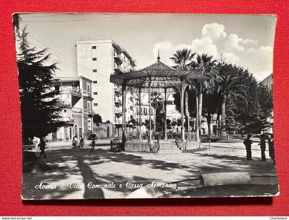 Cartolina - Aversa ( Caserta ) - Villa Comunale e Cassa Armonica - 1964