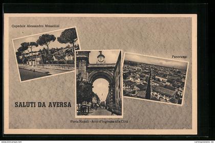 Cartolina Aversa, Porta Napoli, Arco d'ingresso alla Città