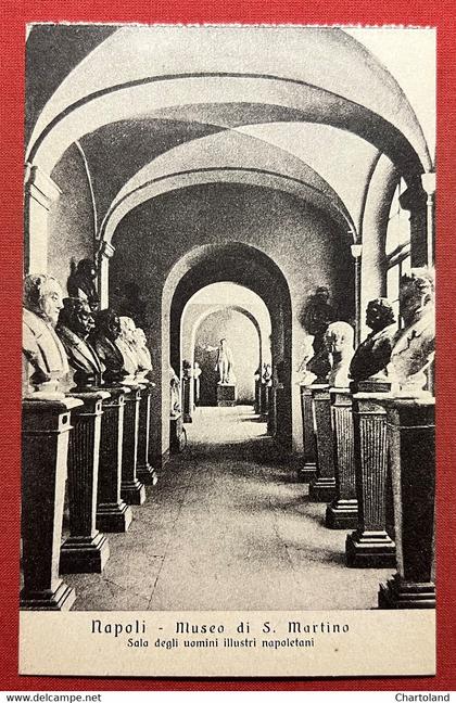 Cartolina - Napoli - Museo di S. Martino - Sala degli Uomini illustri - 1910 ca.
