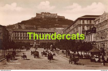 CPA CARTE DE PHOTO ITALY ITALIA NAPOLI NEAPEL NAPELS PIAZZA DEL MUNICIPIO