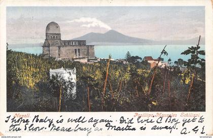 Italy Napoli Naples 1907 Posillipo Mausoleo Schillizzi vintage postcard