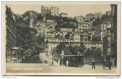 Napoli - Piazza Amedeo - Fotografia - Ediz. Domenico Trampetti Napoli - Tram Strassenbahn