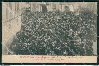Napoli Torre Annunziata Processione PIEGA cartolina QZ3596