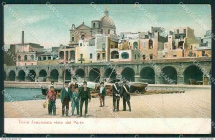 Napoli Torre Annunziata STRAPPINI PIEGA cartolina QZ3589