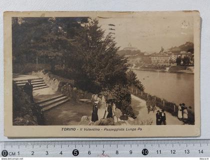 I120017 Cartolina - Torino - Valentino - Passeggiata Lungo Po - VG 1924