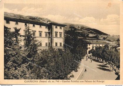 eb20 cartolina carpegna giardini pubblici con palazzo dei principi