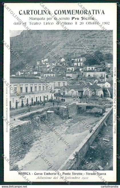 Ragusa Modica Alluvione 1902 cartolina QQ0623