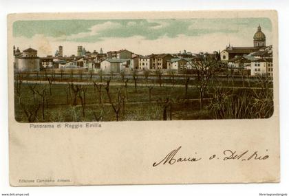 Cartolina Panorama di Reggio Emilia viaggiata 1901
