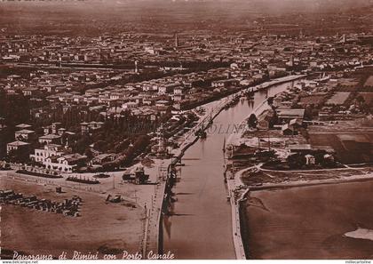 RIMINI - Panorama di Rimini con Porto Canale 1949