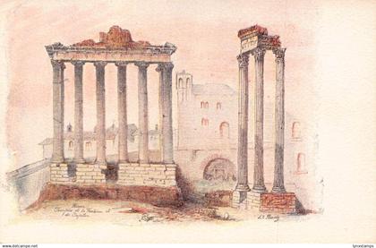A935 Italy Rome Roma Temple of Jupiter litho postcard
