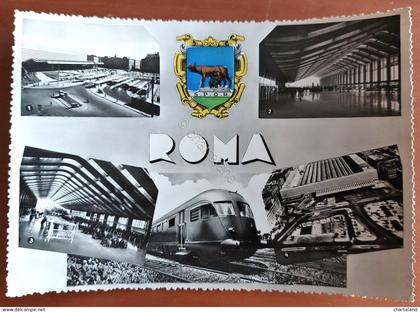 Cartolina Roma - Stazione Termini - 1955