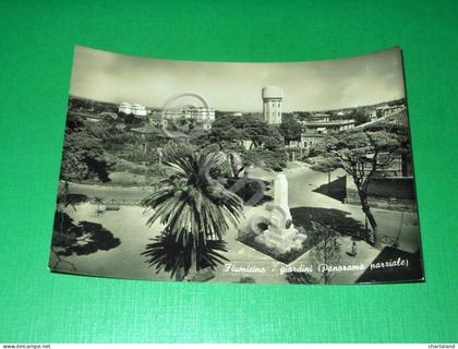 Cartolina Fiumicino - Giardini ( Panorama parziale ) 1960 ca