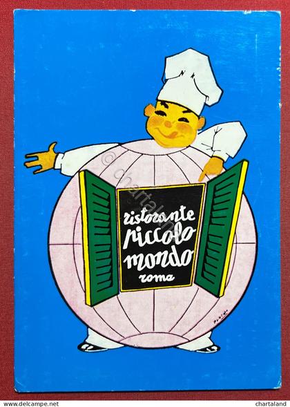 Cartolina Pubblicità - Ristorante Piccolo Mondo - Roma - 1975 ca.