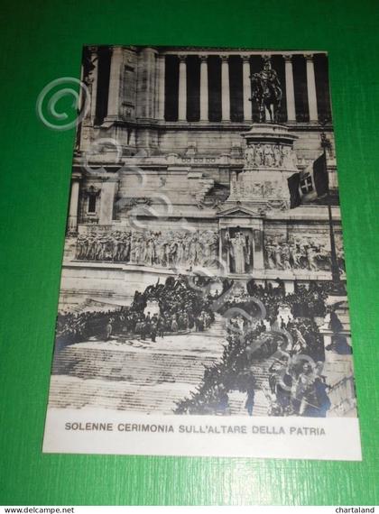 Cartolina Roma - Solenne Cerimonia sull' altare della Patria 1920 ca