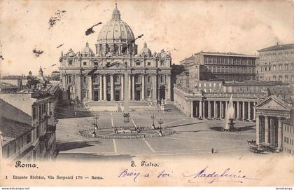 Italy 1903 Roma Rome S Pietro Church vintage postcard