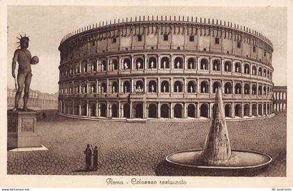 Italy Roma Rome Colosseo restaurato Colosseum vintage postcard B813
