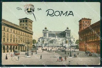 Roma Città Pensiero da Altare della Patria Tram cartolina MX1650