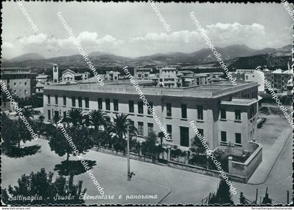 bu351 cartolina battipaglia scuola elementare e panorama salerno campania