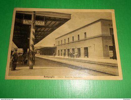 Cartolina Battipaglia - Interno Stazione Ferroviaria 1954
