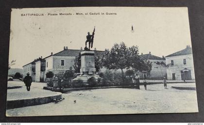 Cartolina Battipaglia - Piazza Mercato - Mon. ai Caduti in Guerra