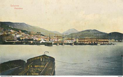CPA Salerno Panorama Bateaux