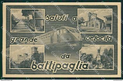 Salerno Battipaglia Saluti a Grande Velocità Treno cartolina QZ3844