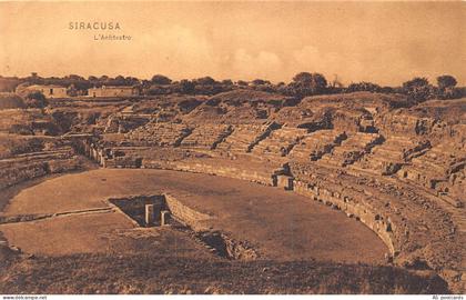 Italy Siracusa Syracuse L'Anfiteatro Amphitheater postcard B785