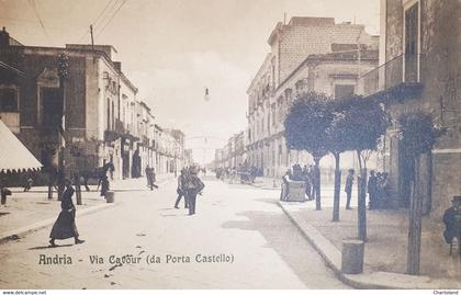 Cartolina - Andria - Via Cavour ( da Porta Castello ) - 1900 ca.