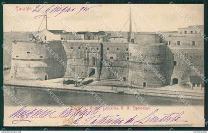 Taranto Città Castel Sant'Angelo Caserma cartolina XB1449