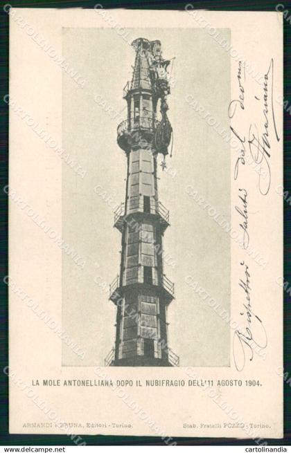 Torino Città Mole Antonelliana Dopo Nubifragio cartolina MZ6436