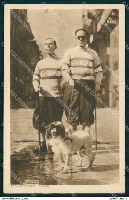 Torino Città Giro d'Italia a Piedi Due Uomini Ciechi cartolina MX0261