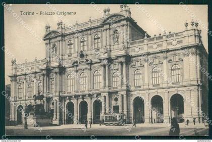 Torino Città Palazzo Carignano Tramway cartolina MZ8096