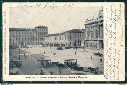 Torino Città Piazza Castello Palazzo Reale Palazzo Madama cartolina MZ7943