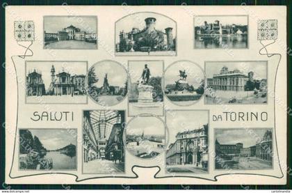 Torino Città Saluti da Piazze Monumenti Brunner 4714 cartolina MZ6621