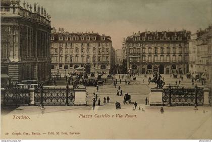 Torino // Piazza Castello e Via Roma (Tram) ca 1900