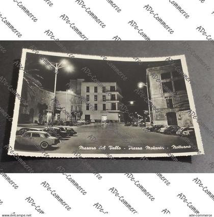 Cartolina Mazara del Vallo - Piazza Mokarta - Notturno