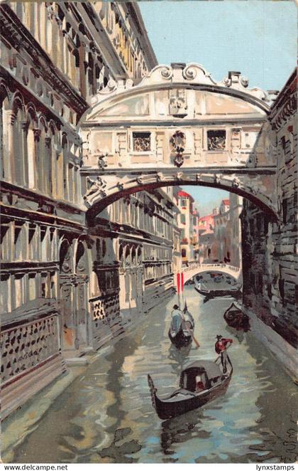 Italy Bridge of Sighs Venice Venezia Gondola vintage postcard
