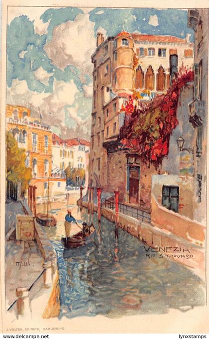 L487 Italy Venice Venezia Wielandt signed vintage postcard