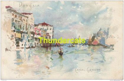 CPA LITHO VENICE VENEZIA ILLUSTRATEUR ARTIST SIGNED AQUARELLE CANAL GRANDE