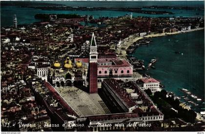 CPA VENEZIA Piazze e Bacino S. Marco visti dall'aereo ITALY (523362)