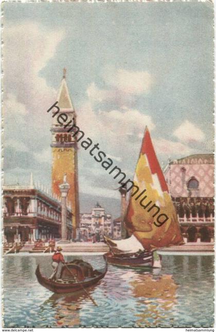 Venezia - Piazetta S. Marco dalla Laguna - Verlag A. Srocchi Milano Venezia - Künstlerkarte