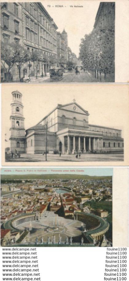 lot de 3 cartes de ROMA ROME   ( recto verso )