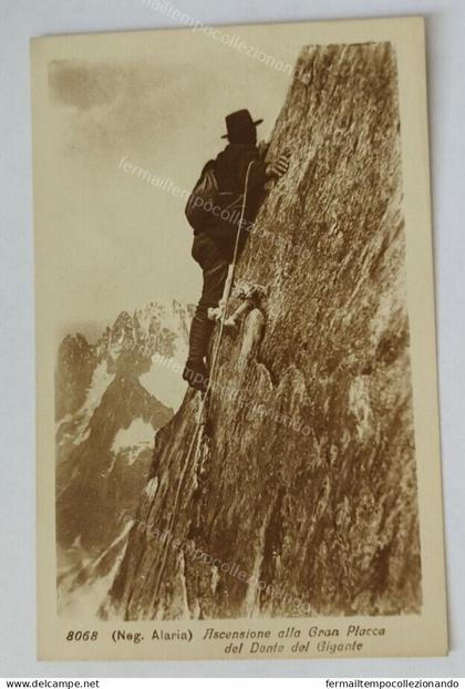 bv796 cartolina ascensione alla gran placca del dente del gigante  aosta