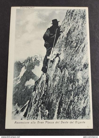 Cartolina Courmayeur - Ascensione alla Gran Placca del dente del Gigante