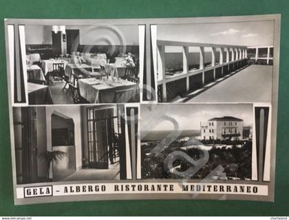 Cartolina Gela - Albergo Ristorante Mediterraneo + 1960 ca.