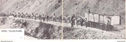 Italia - CARRARA - Trasporto di marmi - DOPPIA CARTOLINA