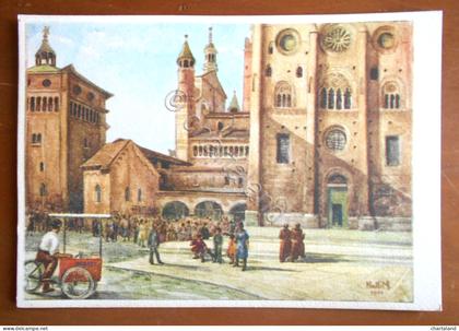Cartolina Cremona - Duomo di Cremona lato sud - Piazza M. Zaccaria - 1960 ca.