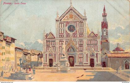 A849 Italy Firenze Florence Santa Croce Church vintage postcard